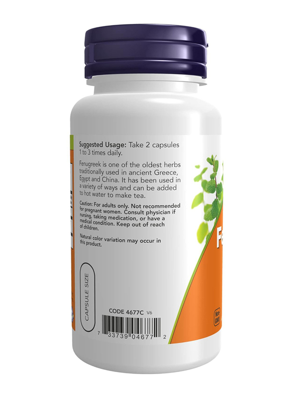 Now Foods Fenugreek, 500mg, 100 Capsules