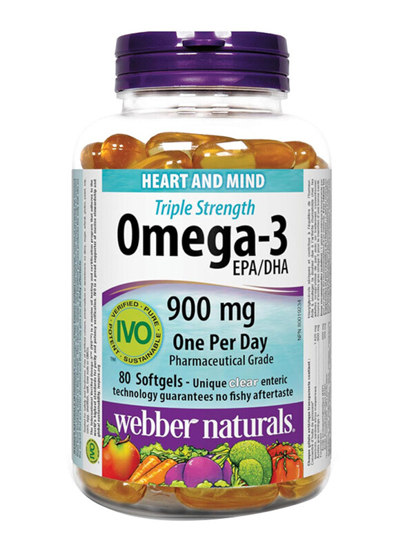 

Webber Naturals Triple Strength Omega 3 Softgels, 80 Softgels