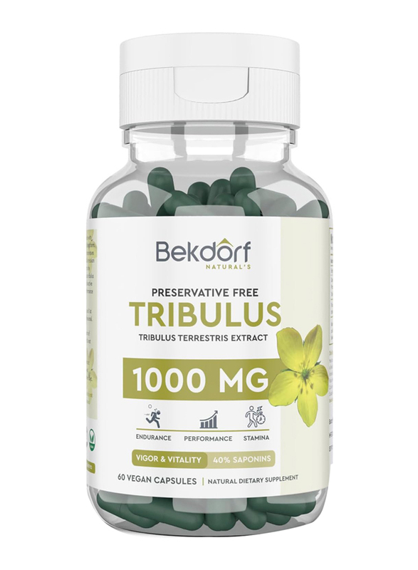 Bekdorf Tribulus Natural Dietary Supplement, 1000mg, 60 Veg Capsules