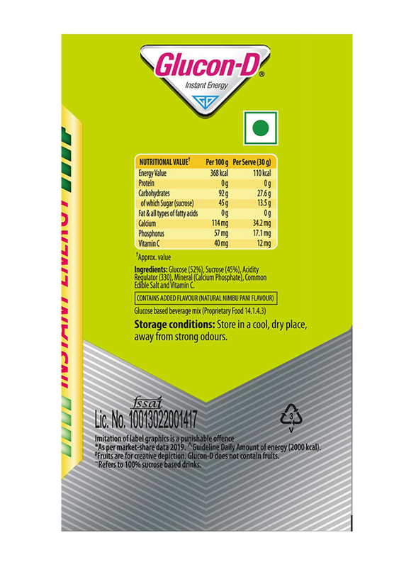 Glucon-D Nimbu Pani Glucose Powder, 400gm