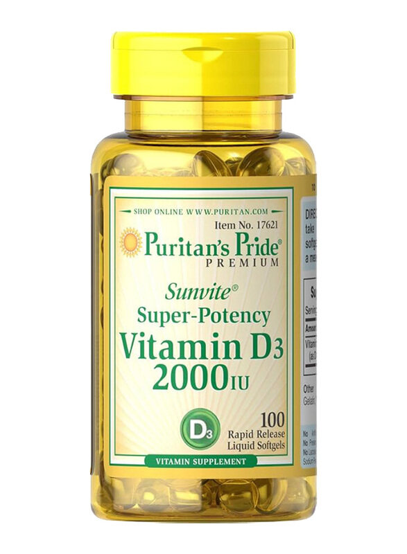 

Puritan's Pride Super Potency Vitamin D-3 Supplement, 100 Softgels