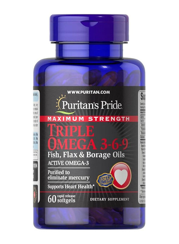 

Puritan's Pride Omega 3-6-9 Maximum Strength, 60 Softgels