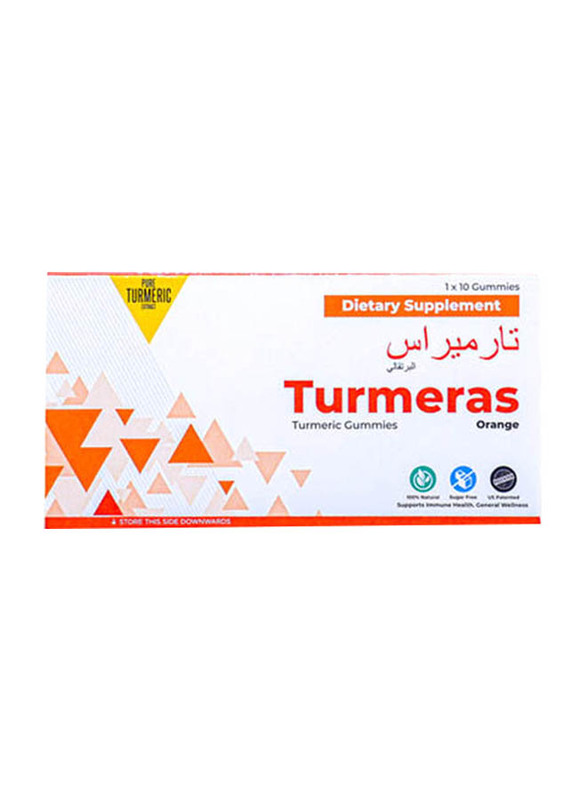 Turmeras Turmeric Orange Gummies, 10 Pieces