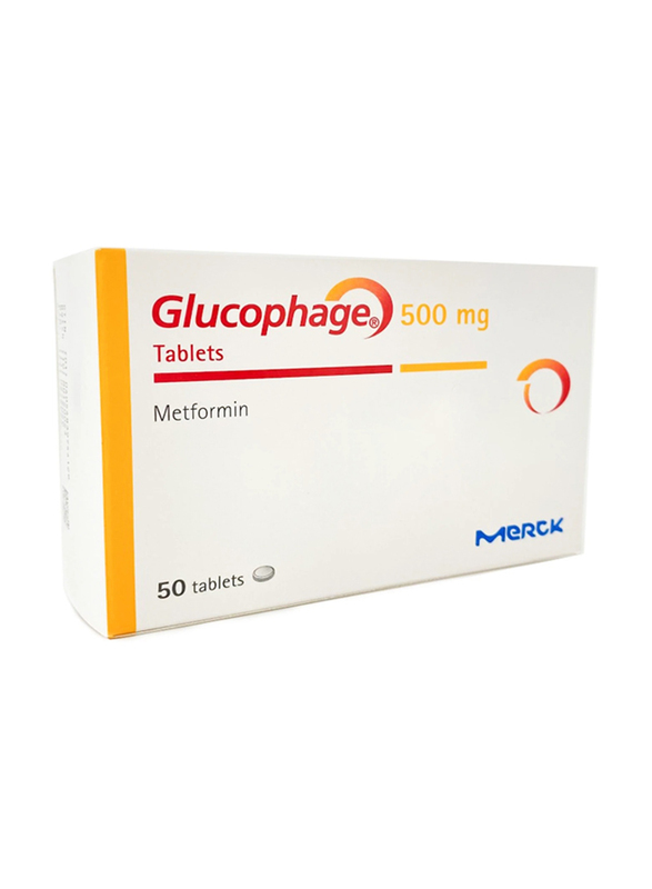 Merck Glucophage 500Mg, 50 Tablets