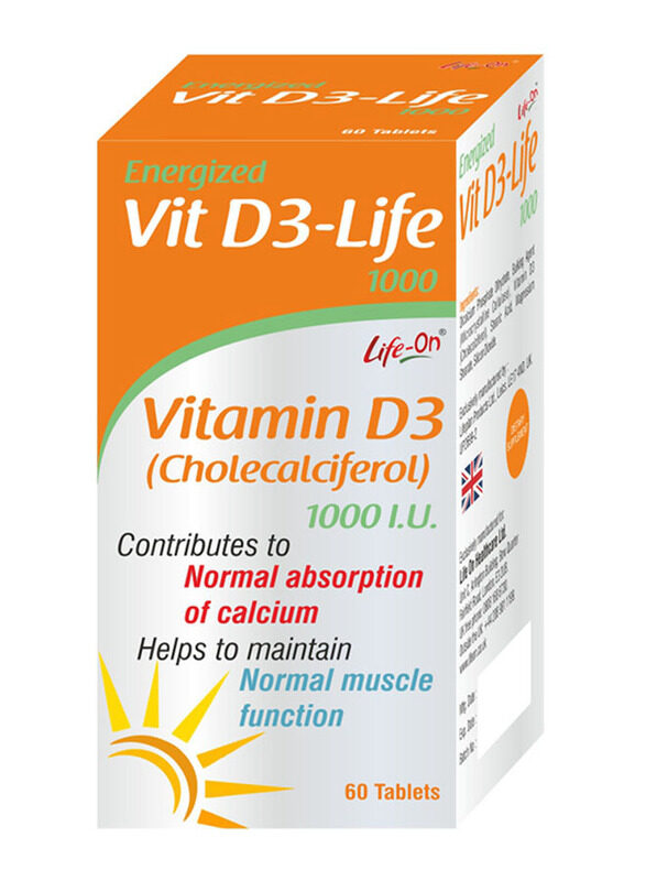 

Life On Vit D3-Life 1000Iu, 60 Tablets