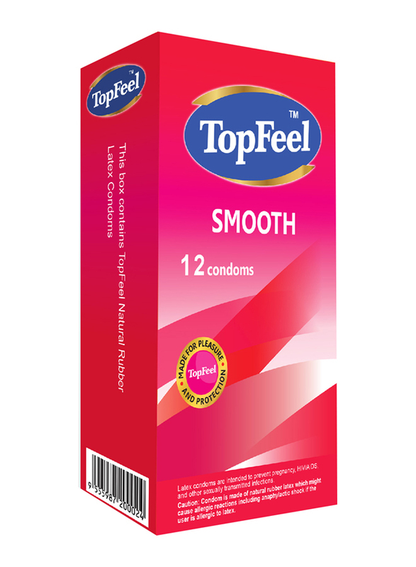 TopFeel Smooth Latex Condoms, 12 Pieces