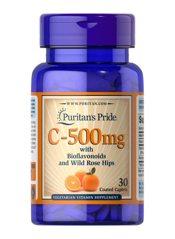 Puritan's Pride Vitamin C-500 mg with Bioflavonoids and Rose Caplets, 30 Pieces