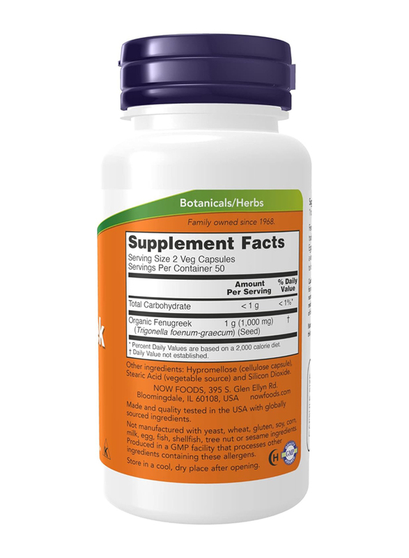 Now Foods Fenugreek, 500mg, 100 Capsules