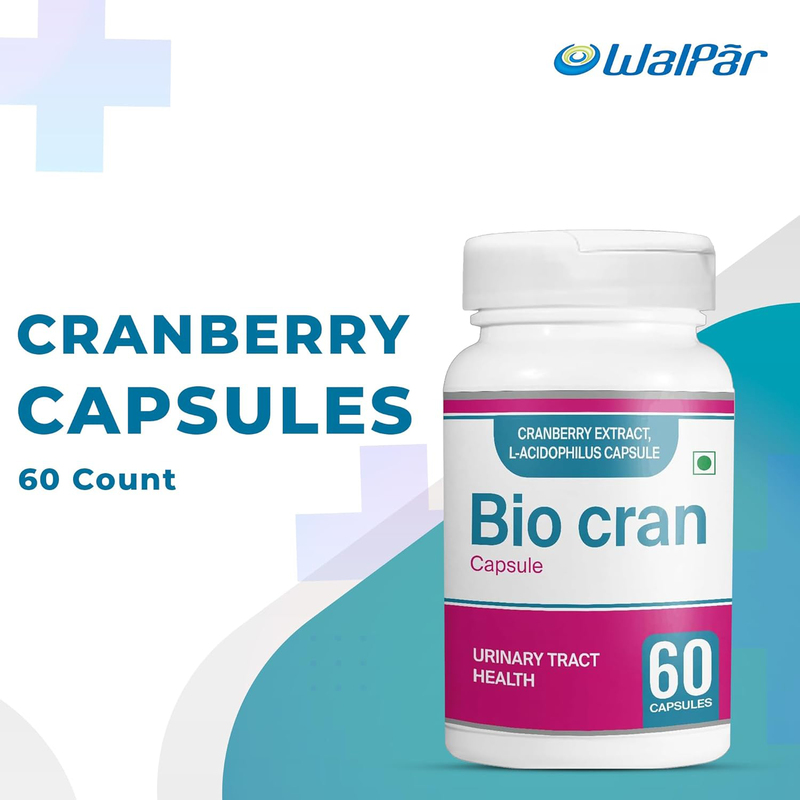 Walpar Bio Cran Capsules for Urinary Tract Health, 60 Capsules