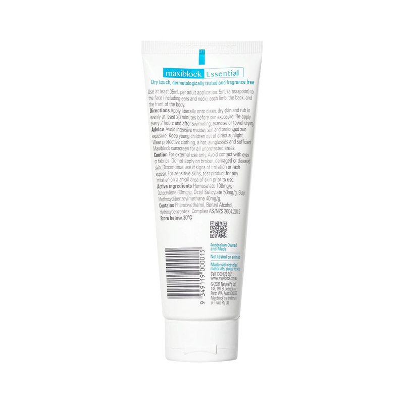 Maxi Block Essential Dry Touch Sunscreen, 100ml