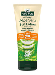 Optima Aloe Pura Organic Aloe Vera Sun Lotion with SPF 25, 200ml