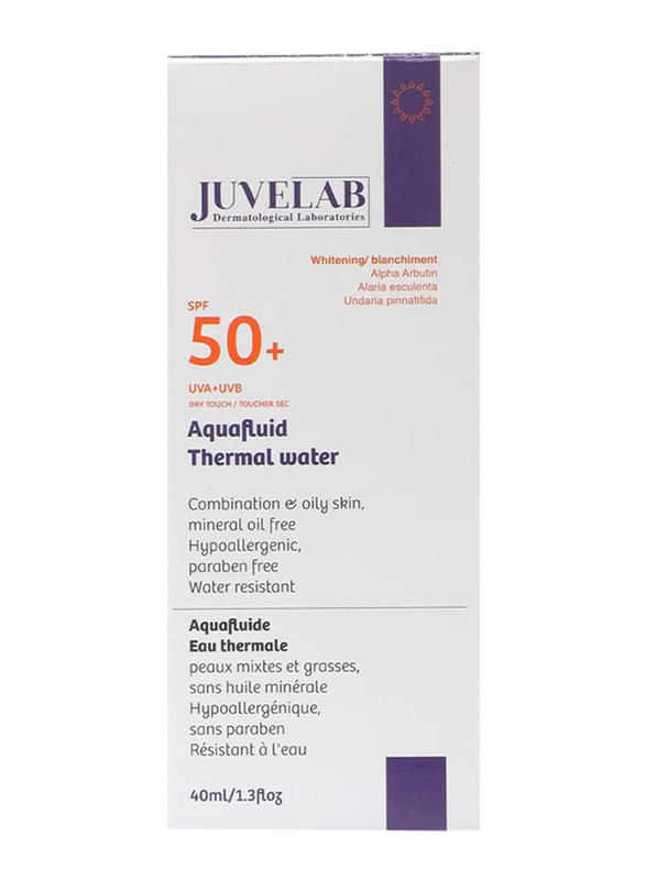 Juvelab Aquafluid Thermal Water SPF 50+ Whitening Sunscreen Gel, 40ml