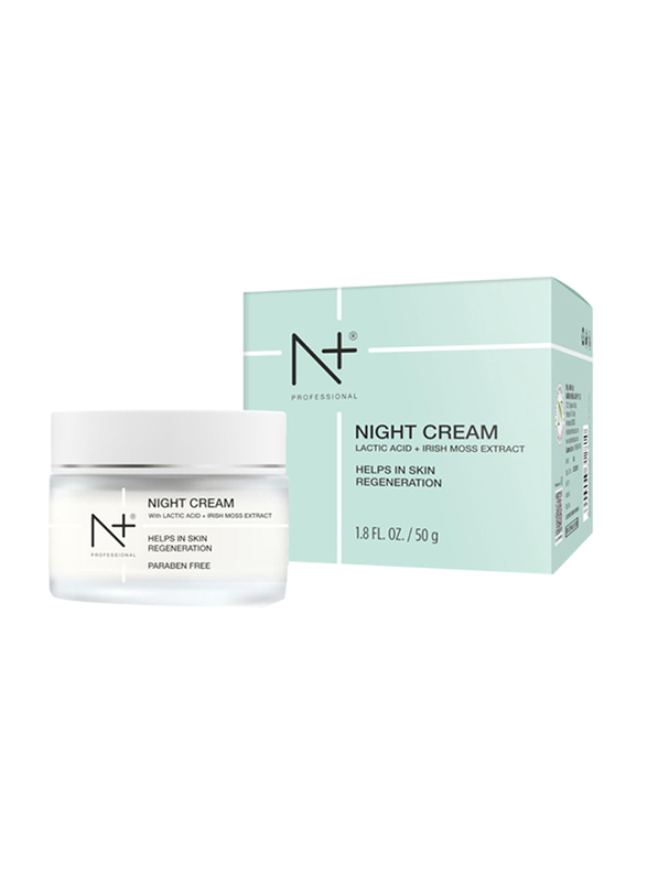 N+ Professional Night Cream with Lactic Acid and Irish Moss Extract, 50gm