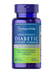 Puritan's Pride High Potency Diabetic Support Formula Supplement, 60 Caplets