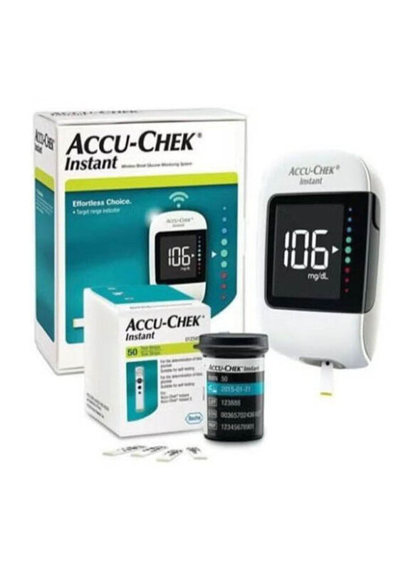 

Accu-Chek Instant Blood Glucose Monitor with 50 Stripes, Multicolour