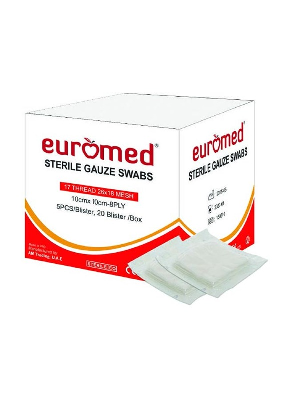 

Euromed Non Sterile Gauze Swab, 10 x 10cm, 8 Ply, 100 Pieces