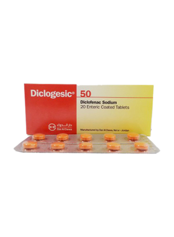 Dar Al Dawa Diclogesic Tablet, 50Mg, 20 Tablets