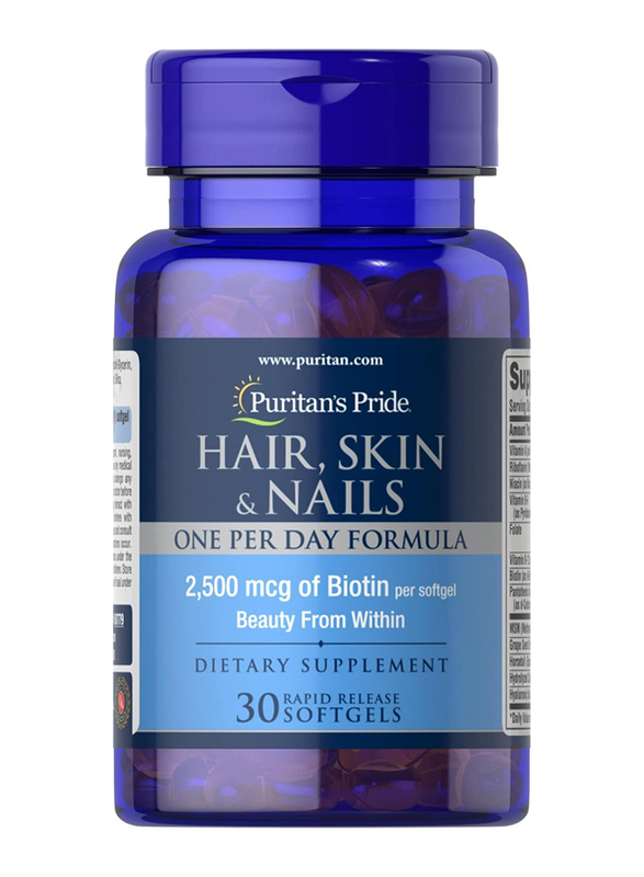 Puritan's Pride Hair Skin & Nails, 30 Softgels