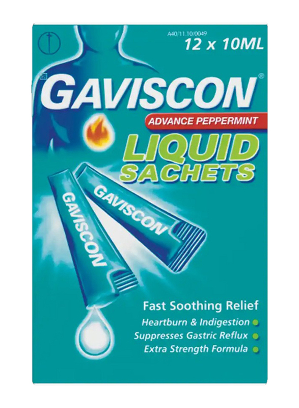 Gaviscon Advance Peppermint Liquid Sachet, 12 Sachets