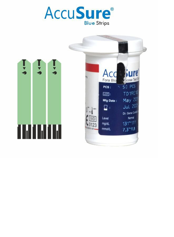 AccuSure Fora Blood Glucose Test Strips, Green