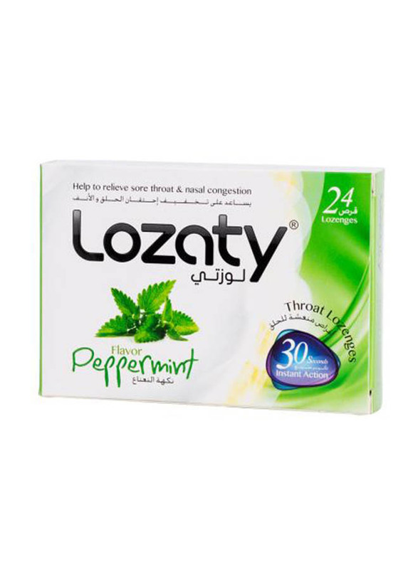 Lozaty Lozenges Peppermint, 24 Lozenges