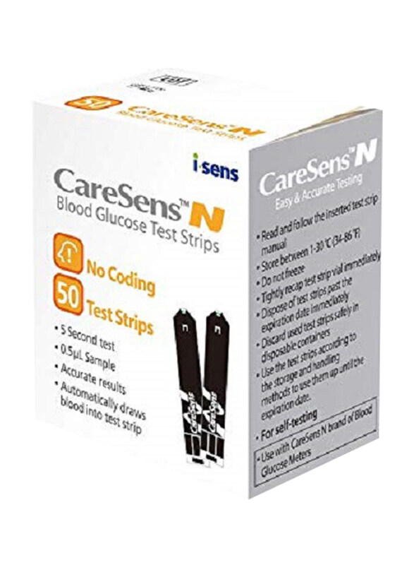 

I-Sens Caresens N Blood Glucose Test Strips, 50 Strips, Black