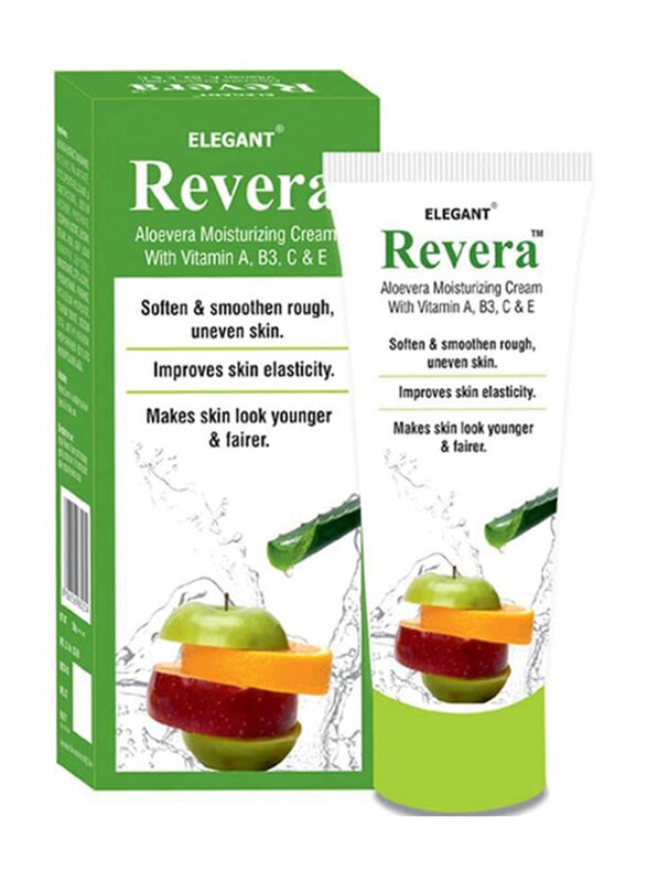 

Elegant Revera Aloevera Moisturizing Cream With Vitamin A, B3, C & E, 100gm