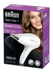 Braun Satin Hair Dryer, HD 180, White