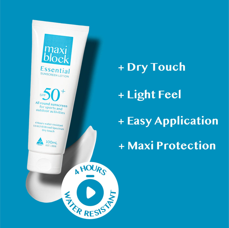 Maxi Block Essential Dry Touch Sunscreen, 100ml