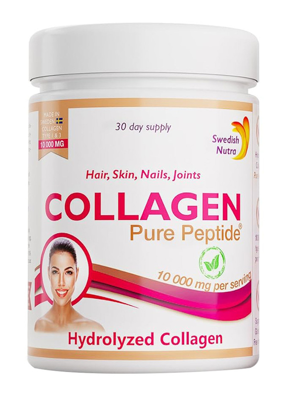 Swedish Nutra Collagen 10000 Fish Pure Peptide Powder, 300gm