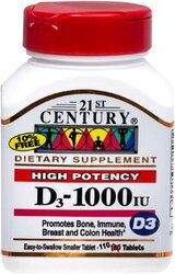 21st Century High Potency D3-1000Iu, 110 Tablets