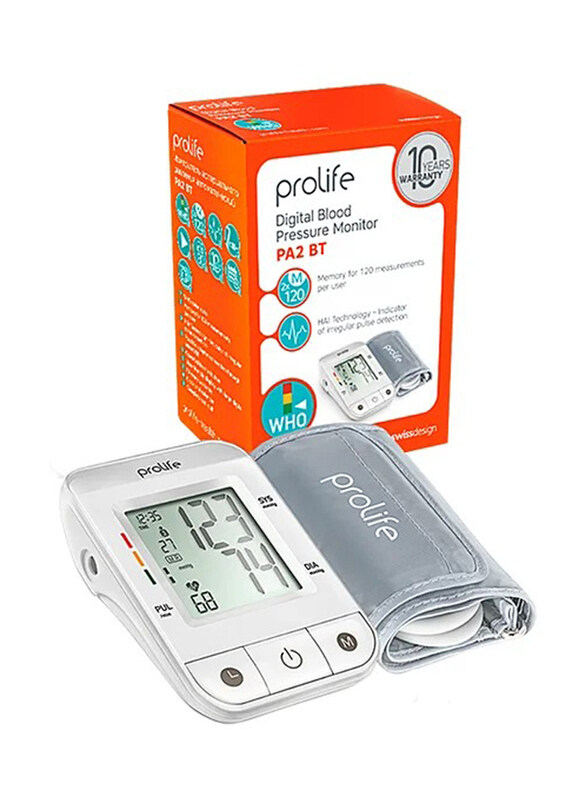 

Prolife PA2 BT Digital Blood Pressure Monitor, Multicolour