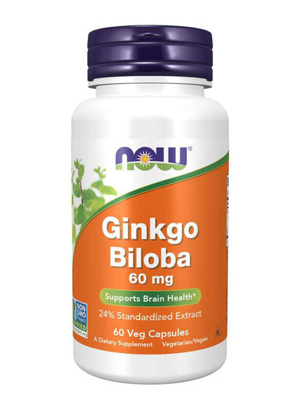 

Now Foods Ginko Biloba, 60mg, 60 Capsules