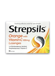 Strepsils Orange with Vitamin C Lozenges, 36 Lozenges