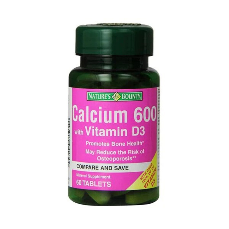 

Natures Bounty Calcium 600 with Vitamin D3 Mineral Supplement, 60 Tablets