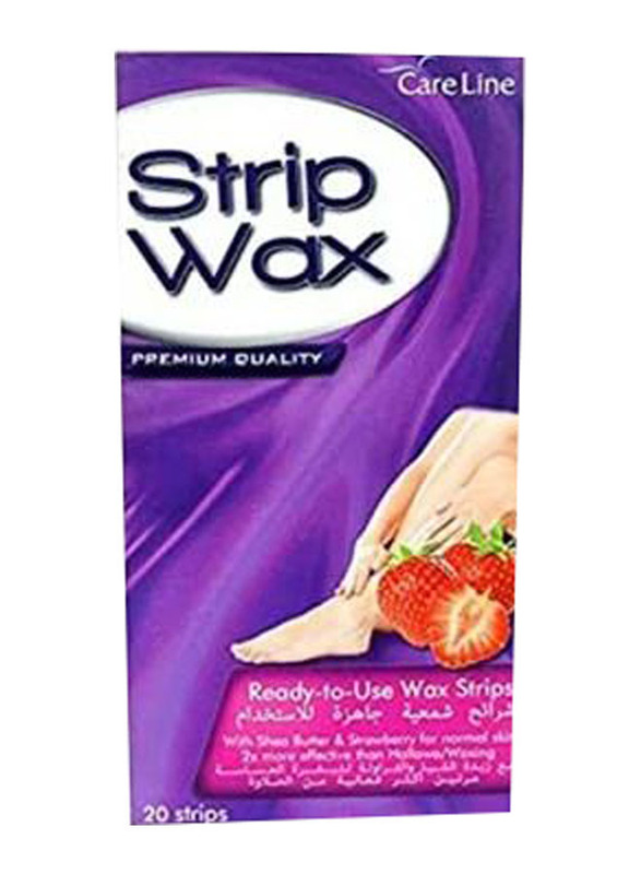 Care Line Strawberry Strip Wax, 20 Strips