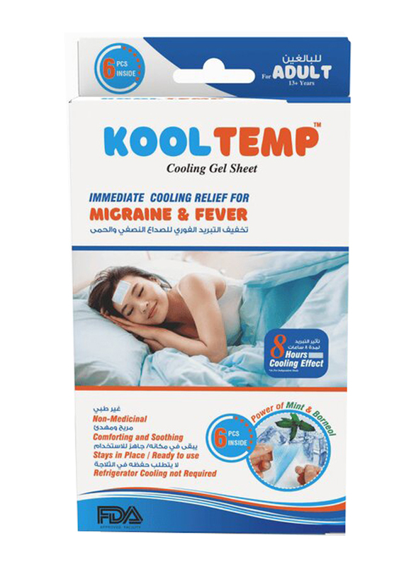 Kooltemp Temp Cooling Patches for Adults, 6 Patches