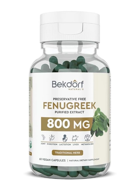 

Bekdorf Fenugreek Natural Dietary Supplement, 800mg, 60 Capsules