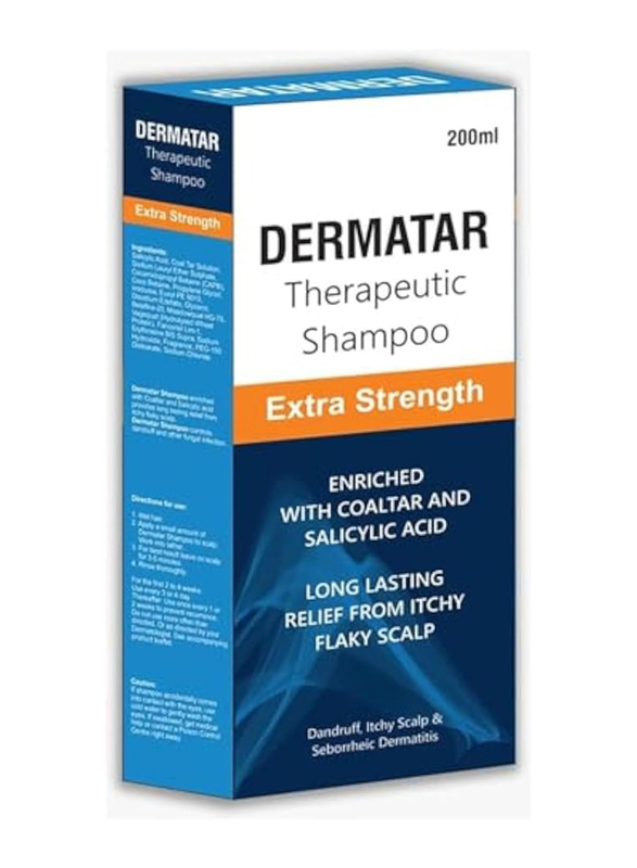 

Dermatar Extra Strength Therapeutic Hair Shampoo, 200ml