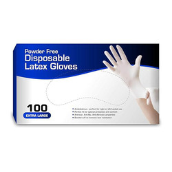 Pro Grade New Disposable Latex Powder Free Gloves, 100 Pieces, Extra Large