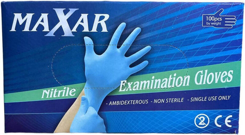 

Generic Maxar Nitrile Powder Free Gloves, Medium, 100 Pieces, Assorted