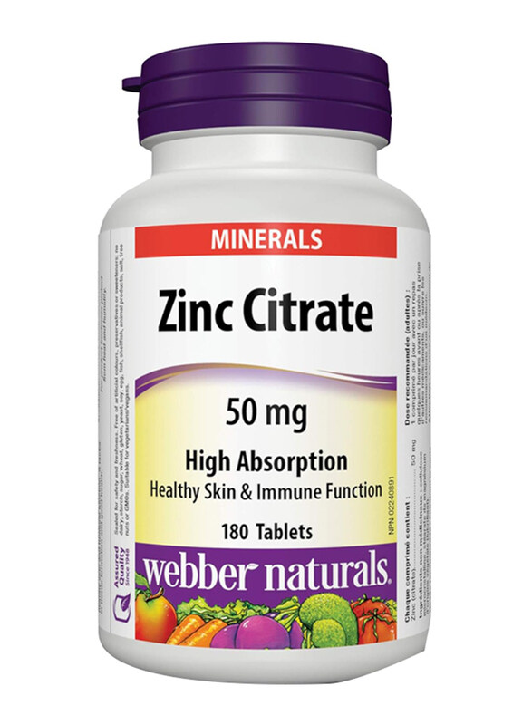 

Webber Naturals Zinc Citrate, 50mg, 180 Tablets