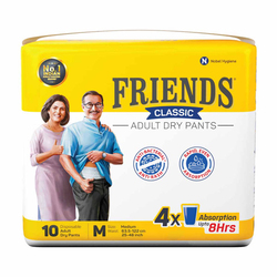 Friends Adult Diaper Dry Pants, Medium, 10 Pieces