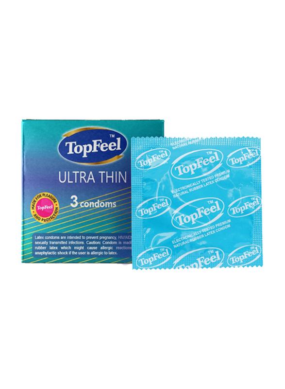 TopFeel Ultra Thin Latex Condoms, 3 Pieces