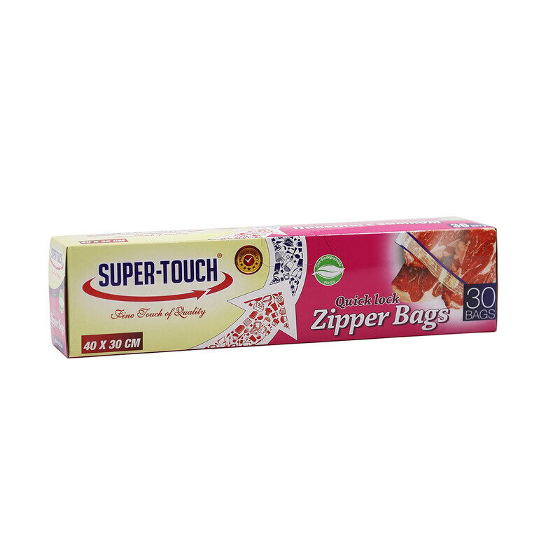

Super Touch ZIPPER BAGS 40X30CM, 30 PCS