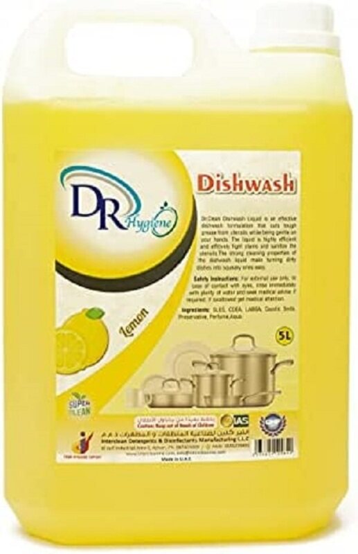 

DR HYGIENE DISH WASH LIQUID LEMON 5 LTR CAN