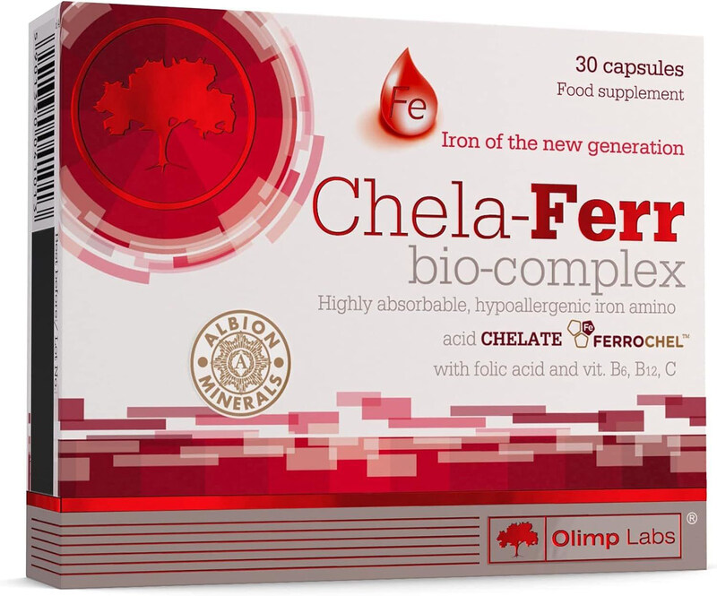 

Olimp Labs Chela Ferr Bio Complex with Folic Acid & Vitamin B6, B12 & C, 30 Capsules