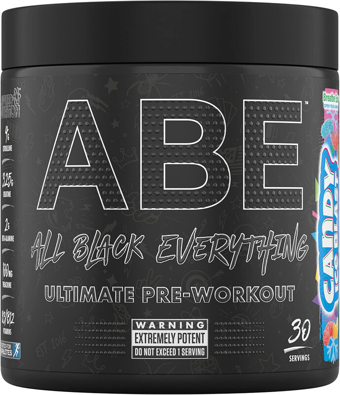 

Applied Nutrition ABE All Black Everything Pre Workout Energy Powder, 30 Servings, Candy Ice Blast