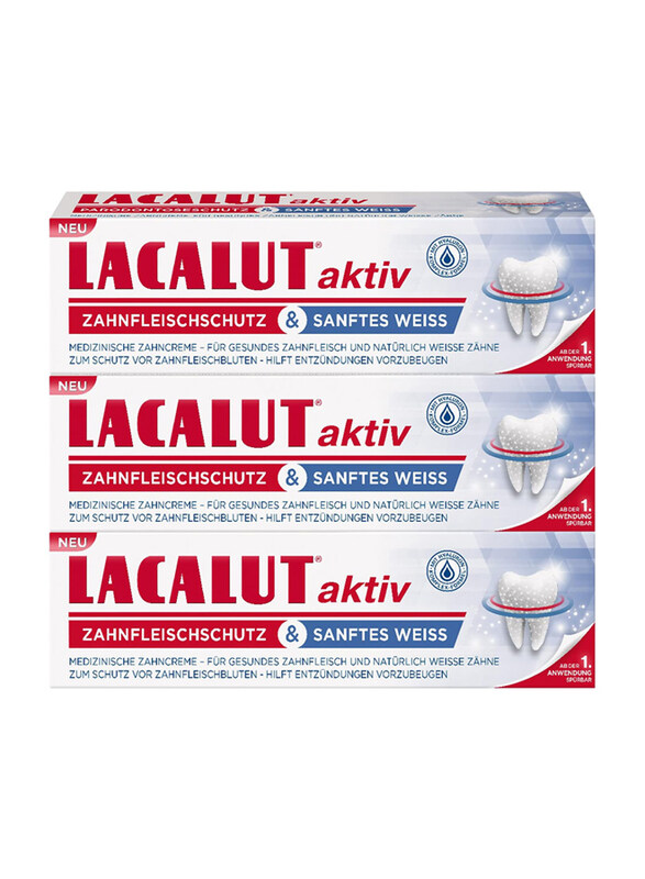 

Lacalut Aktiv Gum Protection & Gentle White Toothpaste, 3 x 75ml