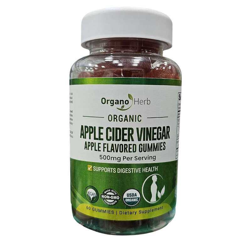 

Organo Herb Apple Cider Vinegar Apple Flavored Gummies, 60 Gummies, 500mg per Serving, Supports Digestion and Weight Management